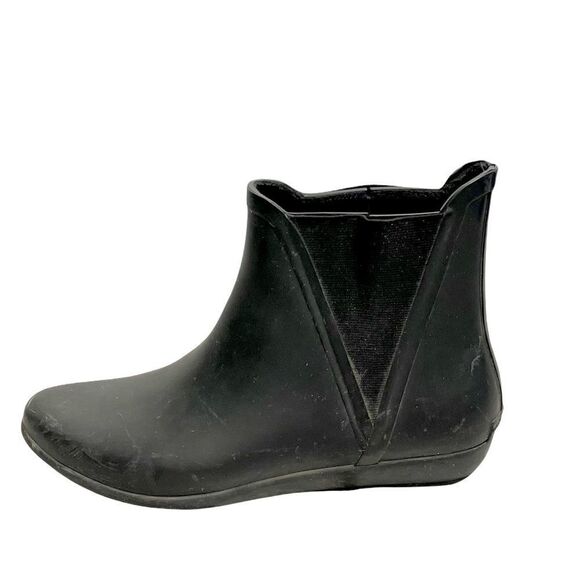 LOEFFLER RANDALL Rubber Ankle Chelsea Rain boot Waterproof Black 8 - Picture 3 of 14